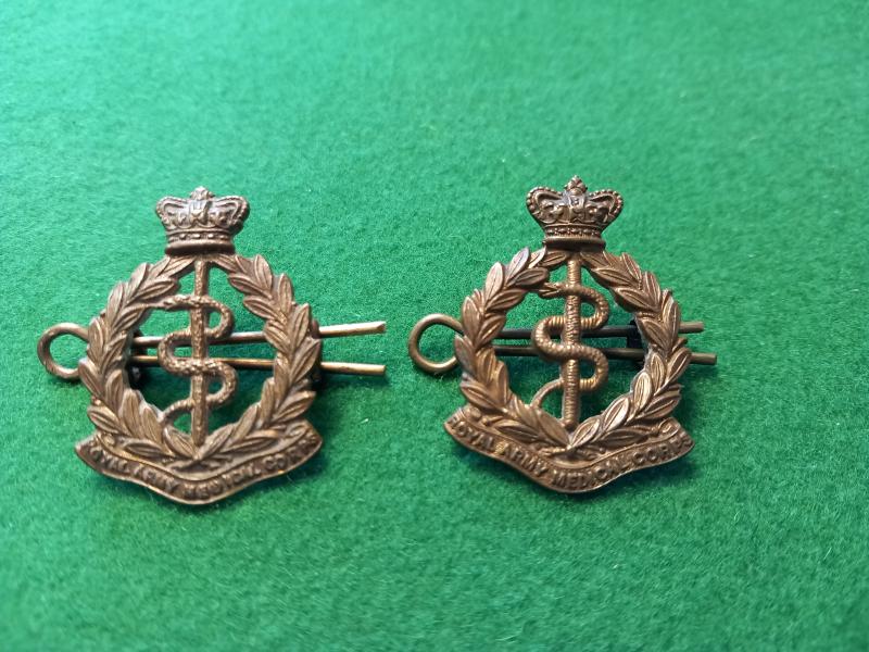 VICTORIAN ROYAL ARMY MEDICAL CORPS  COLLAR INSIGNIA / A PAIR