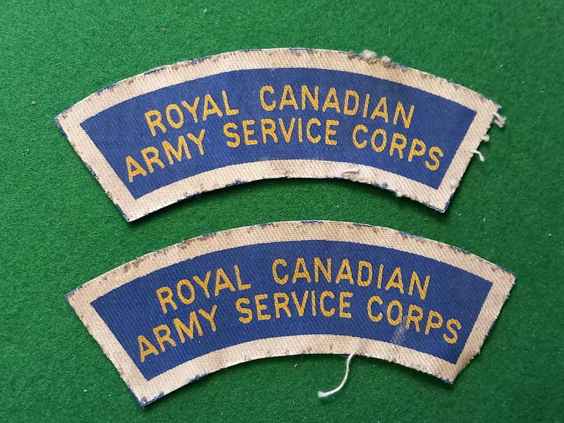 ROYAL CANADIAN ARMY SERVICE CORPS  MATCHED PRINTED  SET