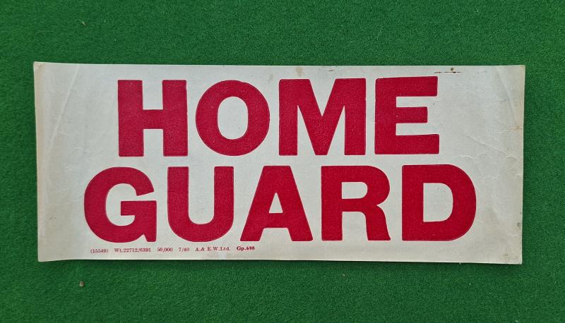 HOME GUARD H.Q / OFFICE WINDOW DECAL