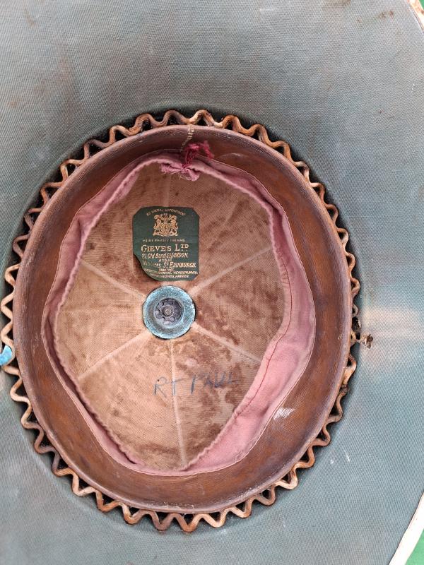 ROYAL NAVY OVERSEAS SERVICE HELMET & TIN