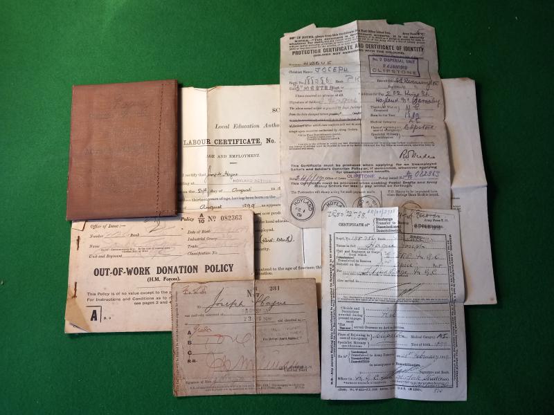 MACHINE GUN CORPS PAPERWORK LOT .